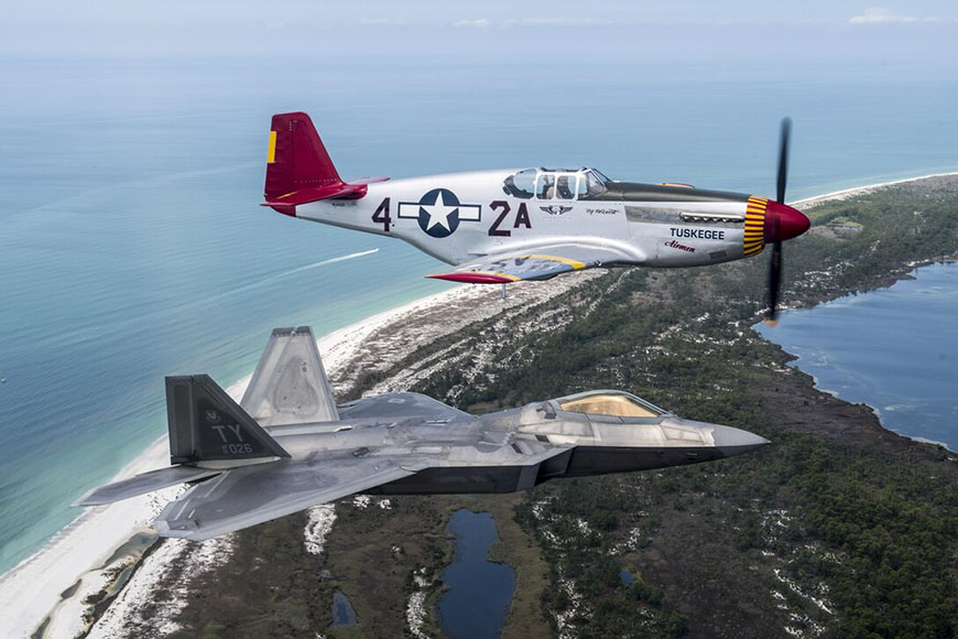 P-51A Mustang two-ship formation